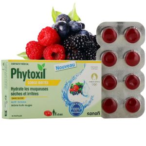 Phytoxil gorge irritée 16 pastilles fruits rouges sans sucre