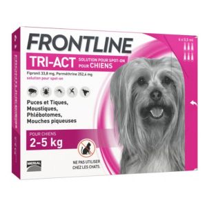 FRONTLINE TRI-ACT CHIENS 2-5 KG 6 PIPETTES