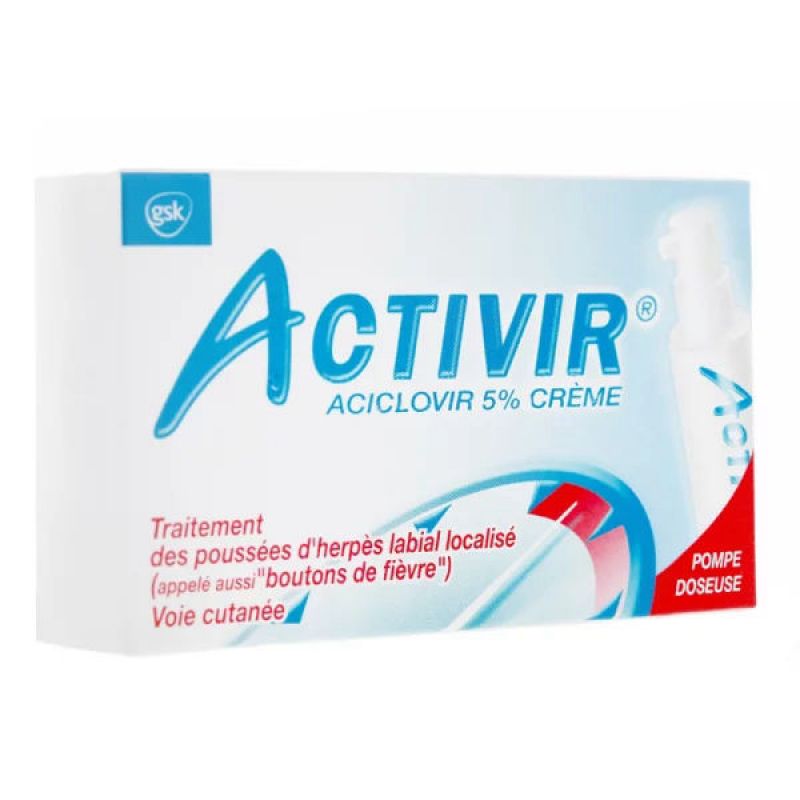 Activir 5%, crème, pompe doseuse 2 gr