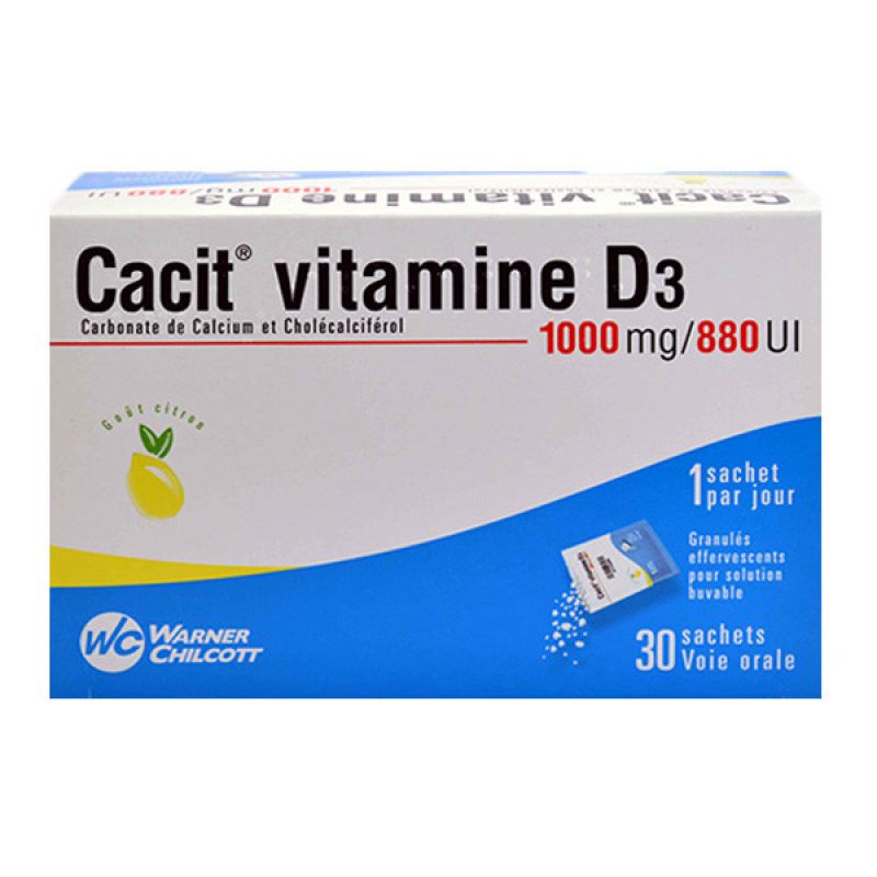 CACIT VITAMINE D3 1000 mg/880 UI, granulés effervescents pour solution
