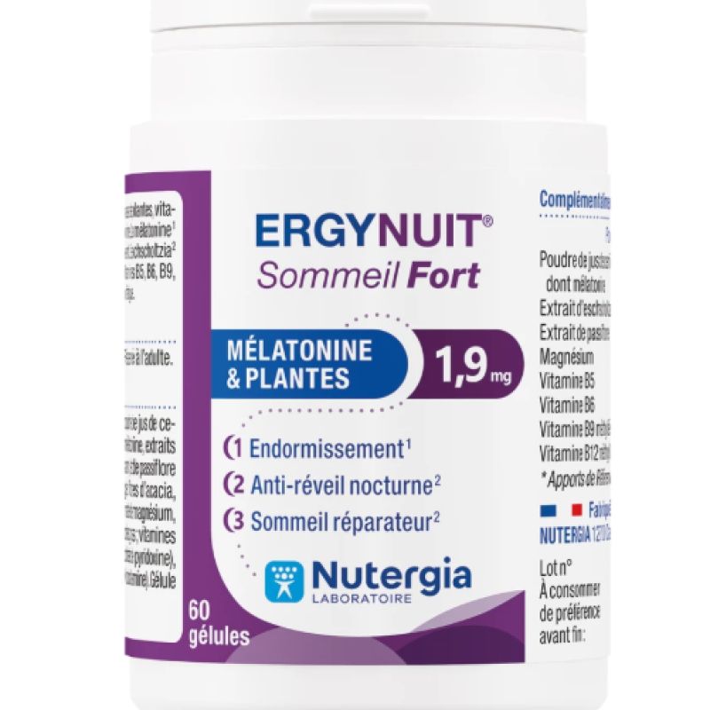 Ergynuit sommeil fort mélatonine 60 gélules