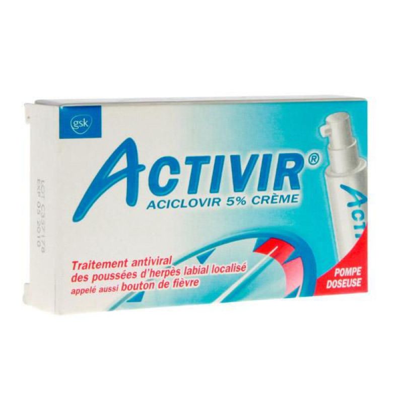 Activir 5% crème, tube 2 gr