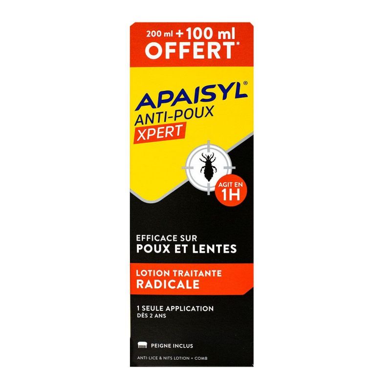 APAISYL Xpert lotion traitante anti-poux 200ml+1 bandeau offert