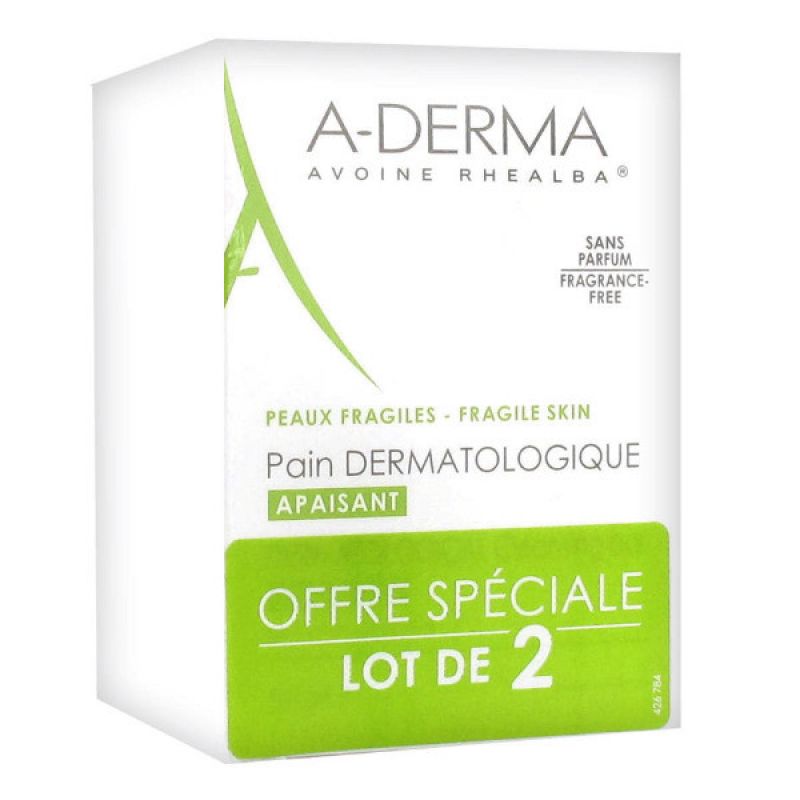 Aderma Pain Dermatologique Sans Savon 100g, lot de 2
