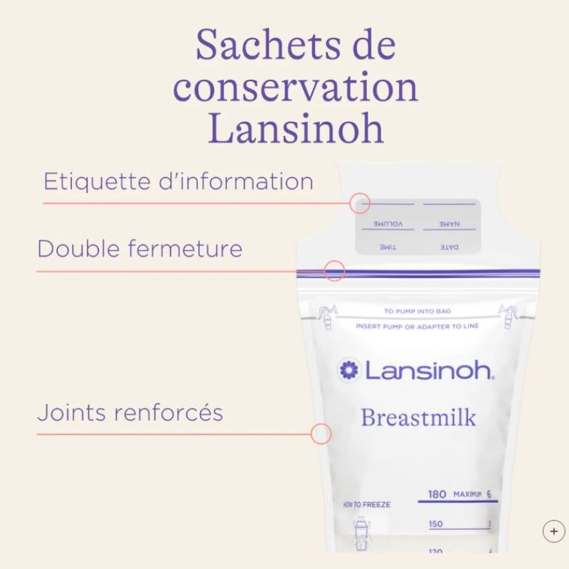 Lansinoh Sachets de Conservation pour Lait Maternel x25