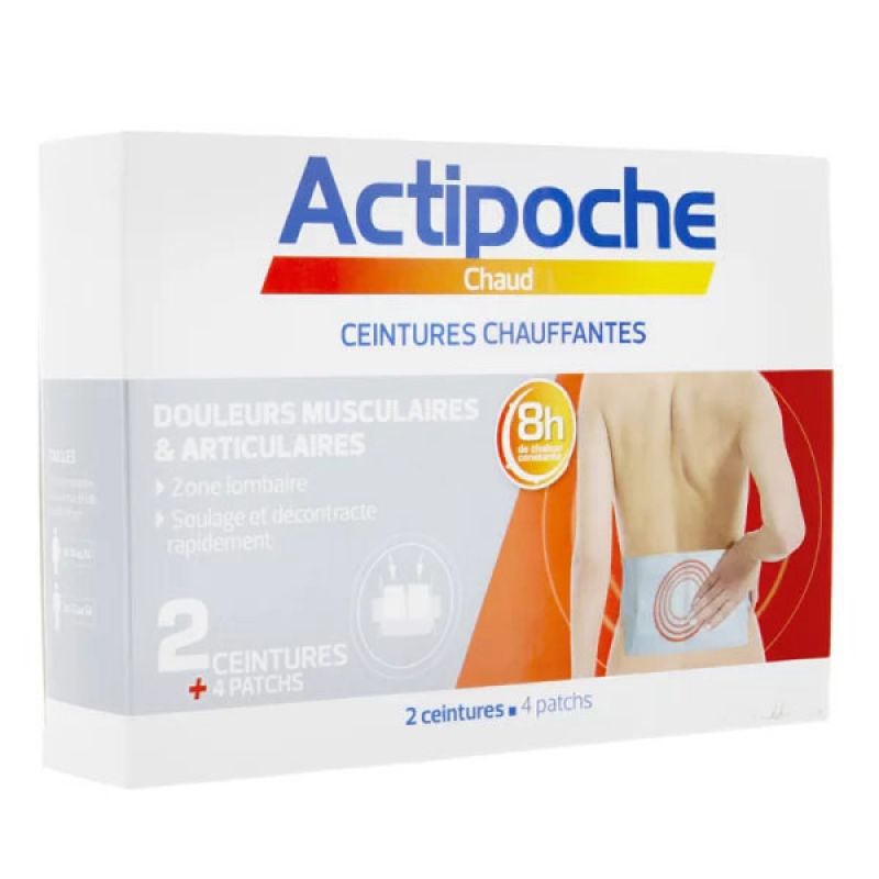 Actipoche ceinture chauffante 2 ceintures