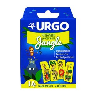 URGO Jungle boite de 14 pansements résistants à l'eau / 4 décors