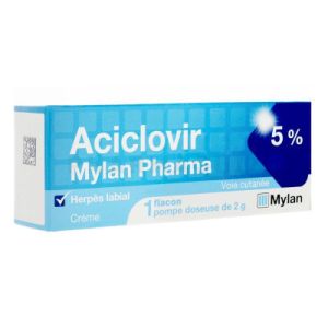 Aciclovir 5% Mylan Crème Flacon pompe 2g