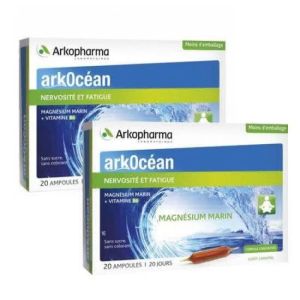 ARKOPHARMA ARKOCÉAN MAGNÉSIUM MARIN (AMPOULES) 20 Ampoules - Lot de 2