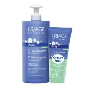 Uriage Bébé Eau nettoyante 1L+1ère crème lavante