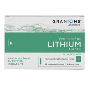Granions de lithium 1mg/2ml 30 ampoules