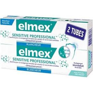 Elmex Dentifrice sensitive pro blancheur 2x75ml