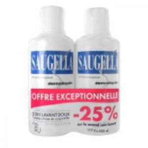 SAUGELLA DERMOLIQUIDE Emulsion lavante Fl/500ml, lot de 2