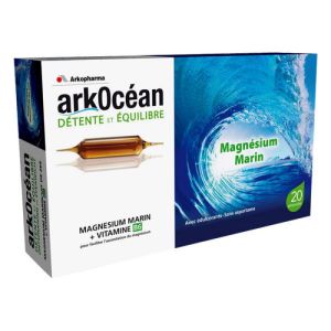 Arkopharma ArkOcéan Magnésium marin + vitamine B6, goût nature 20 ampoules