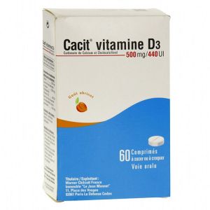 CACIT VITAMINE D3 500 mg/440 UI, 60 comprimés à sucer ou à croquer