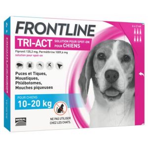 FRONTLINE TRI-ACT CHIENS 10-20 KG 6 PIPETTES