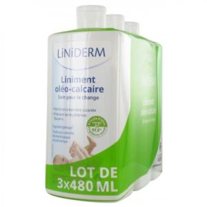 Liniderm Liniment Oléo-calcaire lot de 3 flacons de 480ml