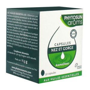 Phytosun Arôms Aromadoses Nez et Gorge 30 Capsules
