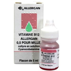 VITAMINE B 12 ALLERGAN 0,5 POUR MILLE, collyre en solution