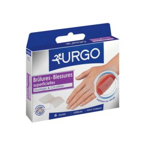 URGO Brûlures, blessures superficielles : soulage et cicatrise 5x5cm Boîte/6