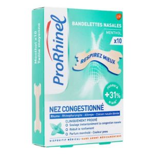ProRhinel Menthol 10 bandelettes nasales