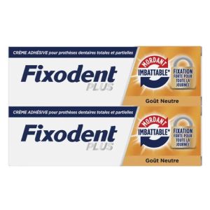 Fixodent Pro Plus goût neutre 2x30gr