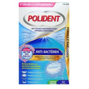 POLIDENT Nettoyant anti-bactérien 72 comprimés