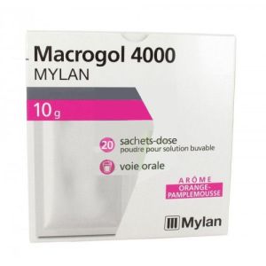 MACROGOL 4000 MYLAN 10g  Adultes, poudre pour solution buvable, 20 sachets-doses