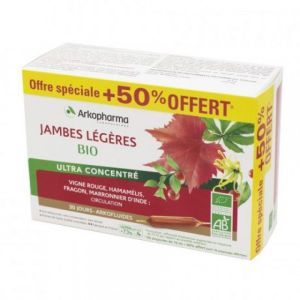 Arkofluide Jambes légères 20 Ampoules + 50% offert