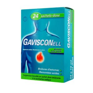 GAVISCONELL menthe suspension sans sucre 24 sachets