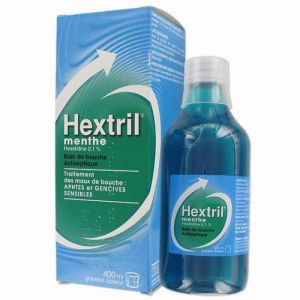 HEXTRIL MENTHE 0,1 POUR CENT, solution pour bain de bouche