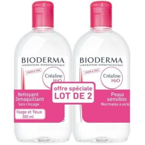 Bioderma Créaline H2O Solution Micellaire Lot de 2 x 500 ml
