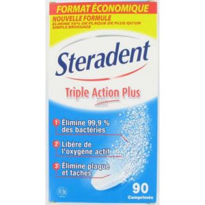 STERADENT Comprimé nettoyant appareil dentaire T/90