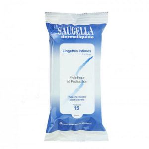 SAUGELLA DERMOLIQUIDE Lingette imprégnée nettoyante pour usage intime, sans rinçage - (grand format)