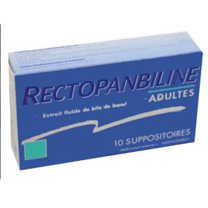 RECTOPANBILINE ADULTES, 10 suppositoires