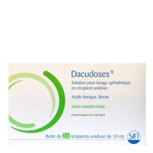 Borax/Acide borique unidoses lavage des yeux Biogaran, dacryoserum