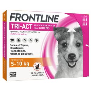 FRONTLINE TRI-ACT CHIENS 5-10 KG 6 PIPETTES