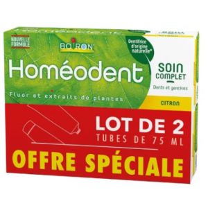 Boiron Homéodent Soin Complet Dents et Gencives Citron 75ml, lot de 2
