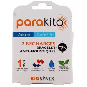 PARAKITO 2 recharges bracelet anti-moustiques