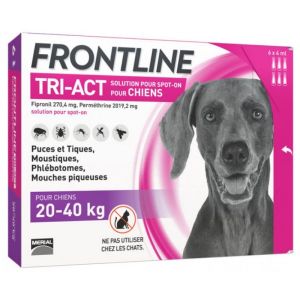 FRONTLINE TRI-ACT CHIENS 20-40 KG 6 PIPETTES