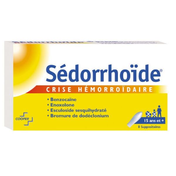 SEDORRHOIDE CRISE HEMORROIDAIRE, 8 suppositoires