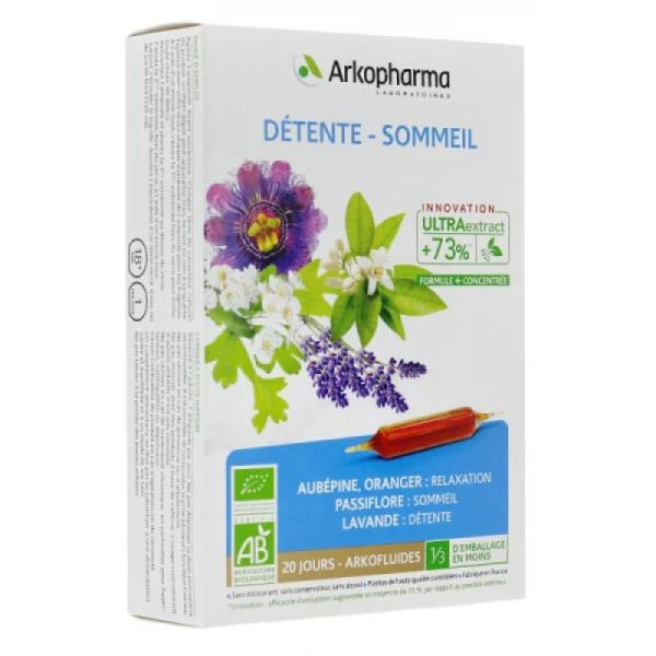 Arkofluides détente-sommeil 20 ampoules