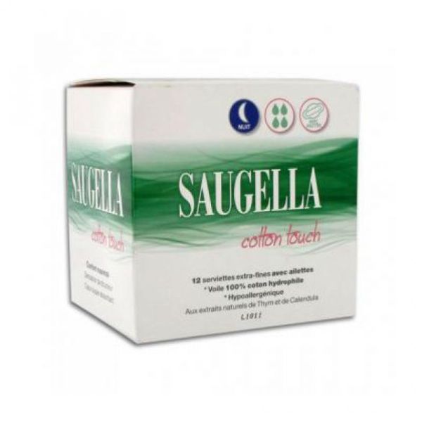 SAUGELLA cotton touch 12 serviettes nuit