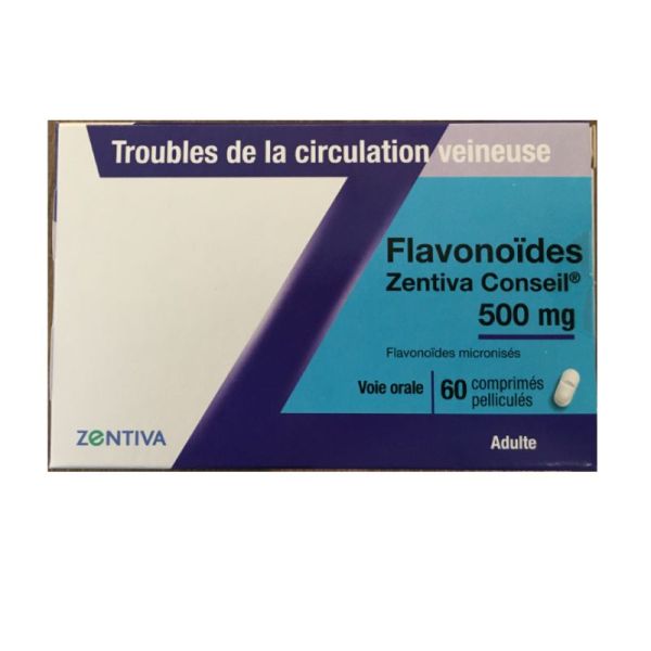 Flavonoïdes Zentiva Conseil 500mg boite 60 comprimés