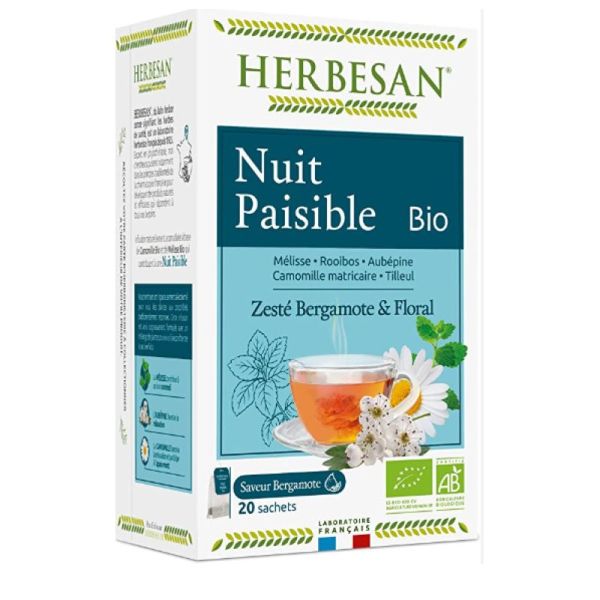 HERBESAN Infusion nuit paisible détente 20 sachets