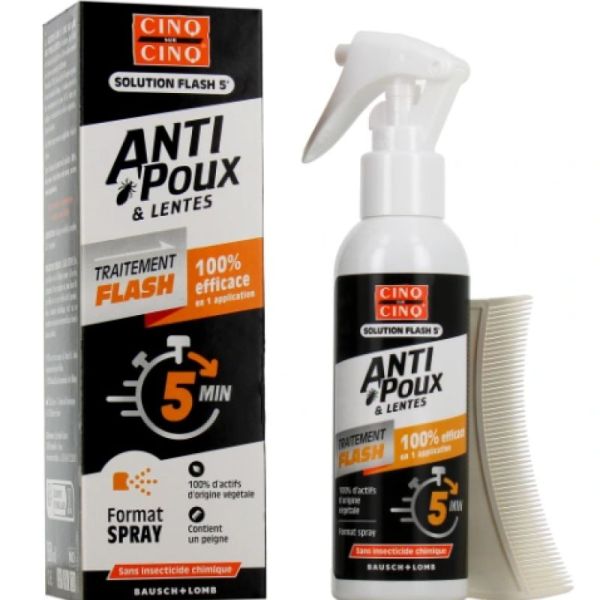 Cinq Sur Cinq Poux Spray Flash 5Min 150ml