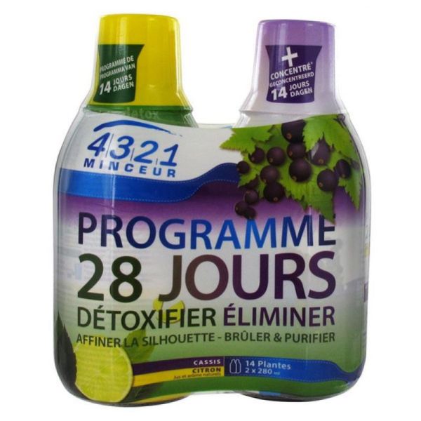 Arkopharma 4321 Minceur Programme 28 Jours Cassis - Citron Lot de 2 x 280 ml