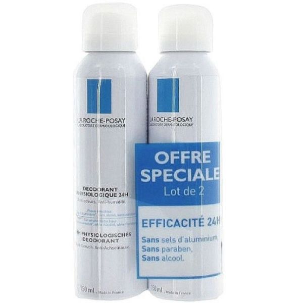 La Roche-Posay Déodorant Spray 48H Peaux sensibles Lot de 2 x 150 m