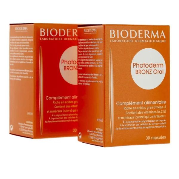 Bioderma Photoderm Bronz Oral Complément Nutritionnel Lot de 2 x 30 Capsules