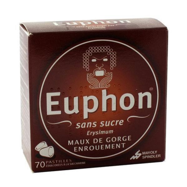 EUPHON SANS SUCRE, pastille édulcorée à la saccharine